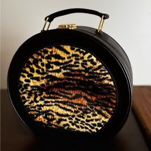 Early 2k Leopard Print Cosmetic Train Case